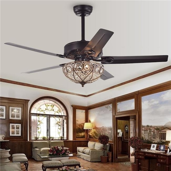 Warehouse Of Tiffany Warehouse of Tiffany CFL-8111 48 in. Catalina 3-Light Indoor Hand Pull Chain Ceiling Fan; Bronze CFL-8111 - main